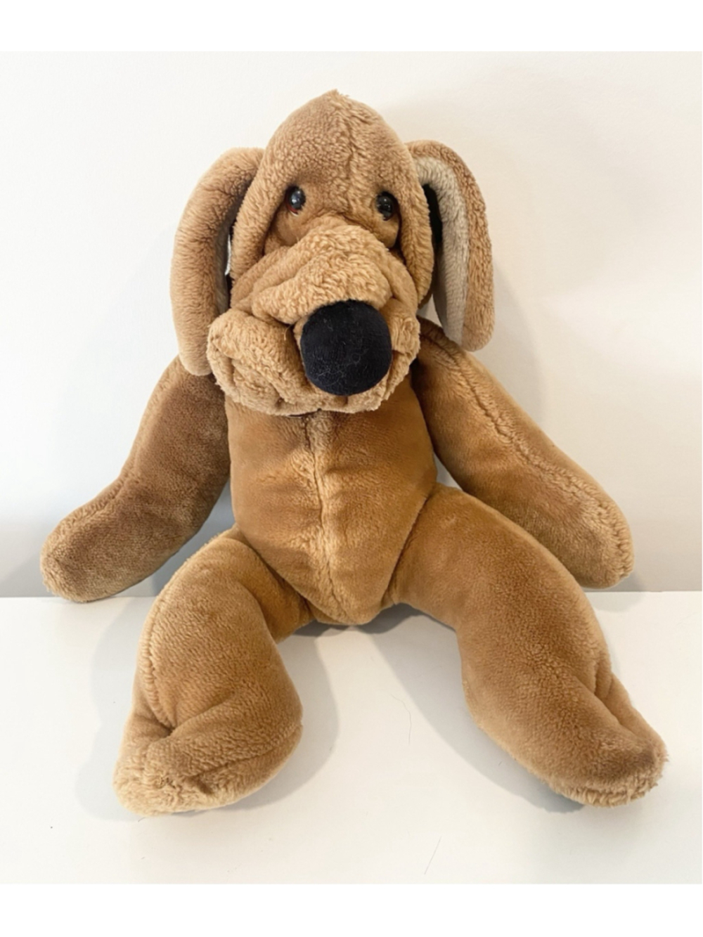 Vintage 1981 Ganz Bros Wrinkles Dog Plush Hand Puppet Original Numbered Tag